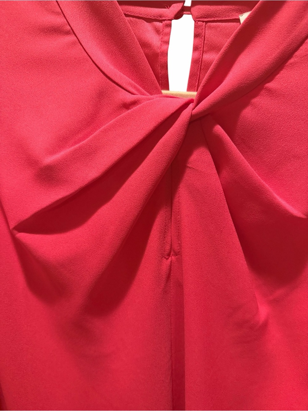 Ann Taylor Loft Women’s Pink Twist-Neck Puff-Sleeve Blouse - Picture 3 of 6